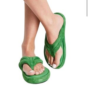 Free People Green Flip Flops